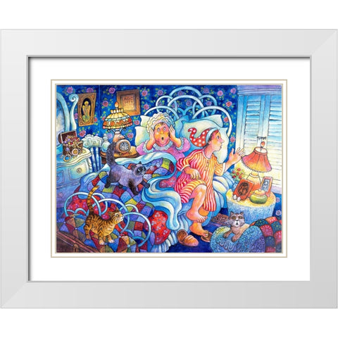 Night B4 H White Modern Wood Framed Art Print with Double Matting by Bell, Bill