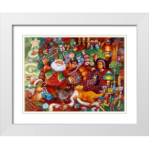 Night B4 J White Modern Wood Framed Art Print with Double Matting by Bell, Bill