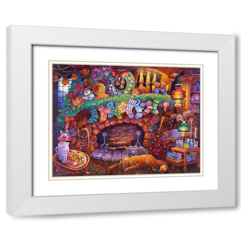 Night B4 L White Modern Wood Framed Art Print with Double Matting by Bell, Bill