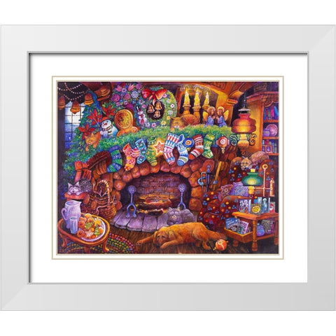 Night B4 L White Modern Wood Framed Art Print with Double Matting by Bell, Bill