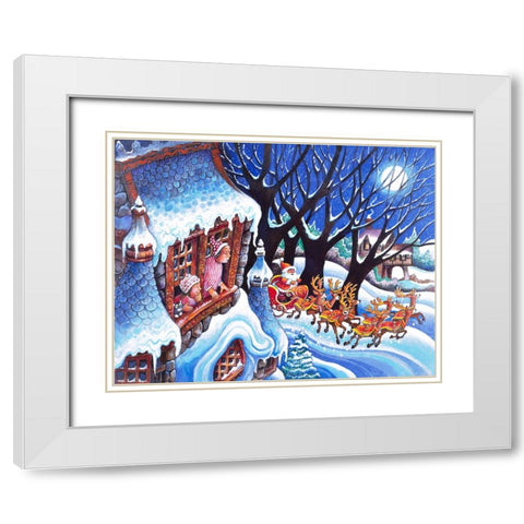 Night B4 M White Modern Wood Framed Art Print with Double Matting by Bell, Bill