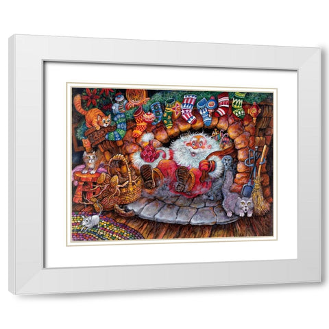 Night B4 Q White Modern Wood Framed Art Print with Double Matting by Bell, Bill