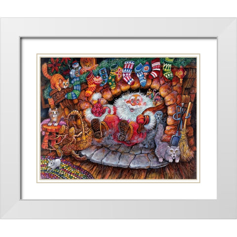 Night B4 Q White Modern Wood Framed Art Print with Double Matting by Bell, Bill