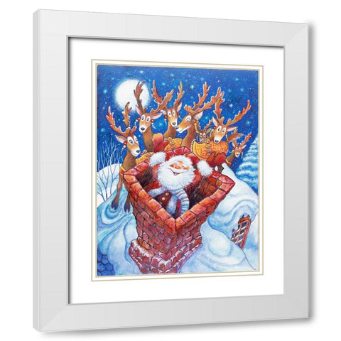 Night B4 S White Modern Wood Framed Art Print with Double Matting by Bell, Bill