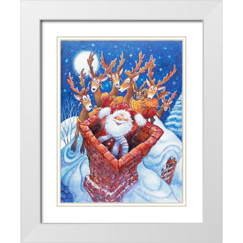 Night B4 S White Modern Wood Framed Art Print with Double Matting by Bell, Bill