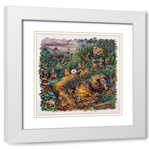 Cave Cats White Modern Wood Framed Art Print with Double Matting by Bell, Bill