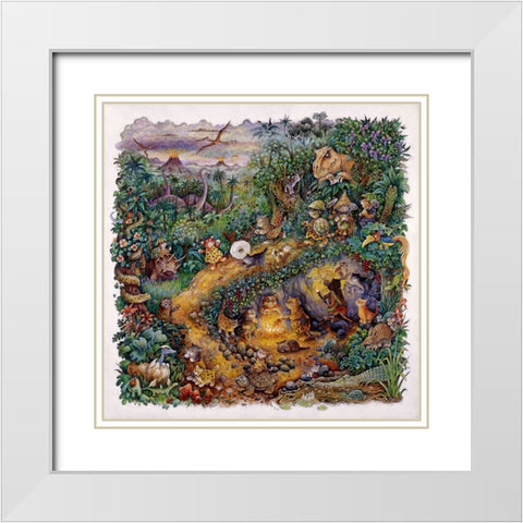 Cave Cats White Modern Wood Framed Art Print with Double Matting by Bell, Bill