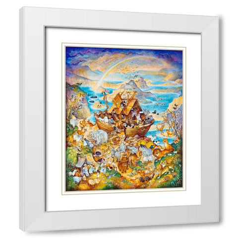 Rainbow Ark White Modern Wood Framed Art Print with Double Matting by Bell, Bill