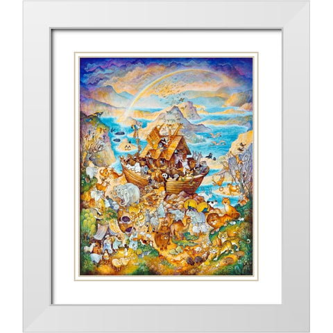 Rainbow Ark White Modern Wood Framed Art Print with Double Matting by Bell, Bill