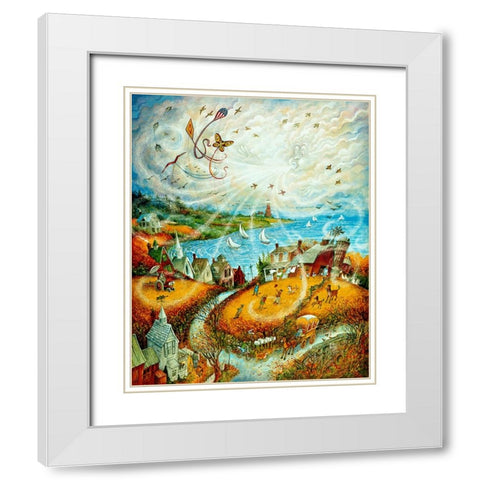 The Wind White Modern Wood Framed Art Print with Double Matting by Bell, Bill