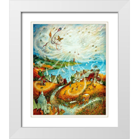 The Wind White Modern Wood Framed Art Print with Double Matting by Bell, Bill
