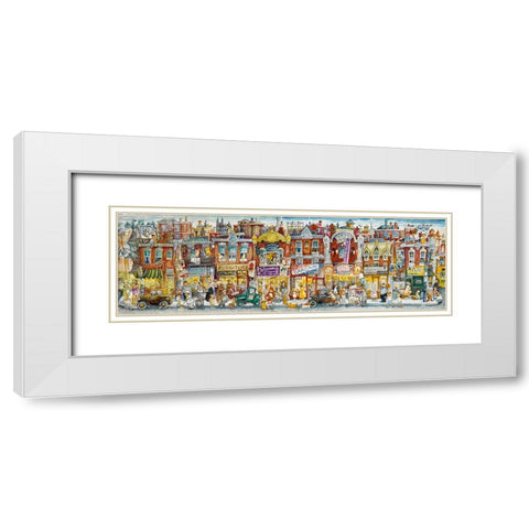Oh, The Street Where I Lived White Modern Wood Framed Art Print with Double Matting by Bell, Bill