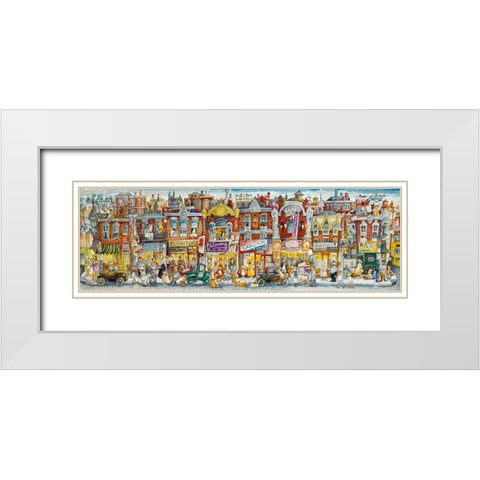 Oh, The Street Where I Lived White Modern Wood Framed Art Print with Double Matting by Bell, Bill