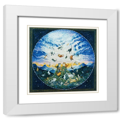 Cat Creation 2 (Pc) White Modern Wood Framed Art Print with Double Matting by Bell, Bill