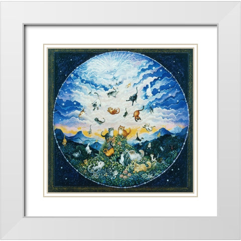 Cat Creation 2 (Pc) White Modern Wood Framed Art Print with Double Matting by Bell, Bill
