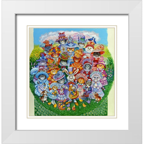 Easter Parade (Pc) White Modern Wood Framed Art Print with Double Matting by Bell, Bill