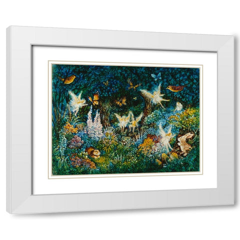 Forest Fairies White Modern Wood Framed Art Print with Double Matting by Bell, Bill
