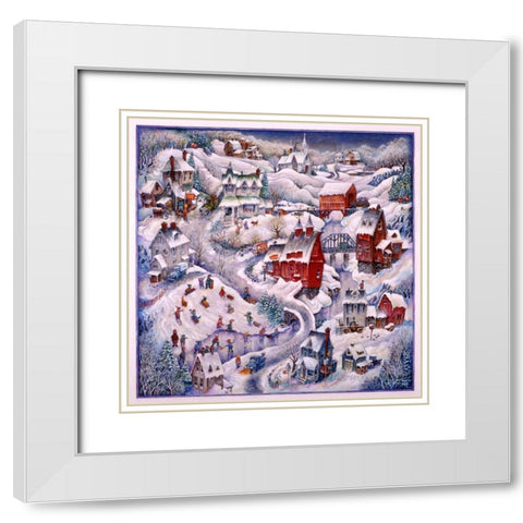 Winter In Vermont  White Modern Wood Framed Art Print with Double Matting by Bell, Bill