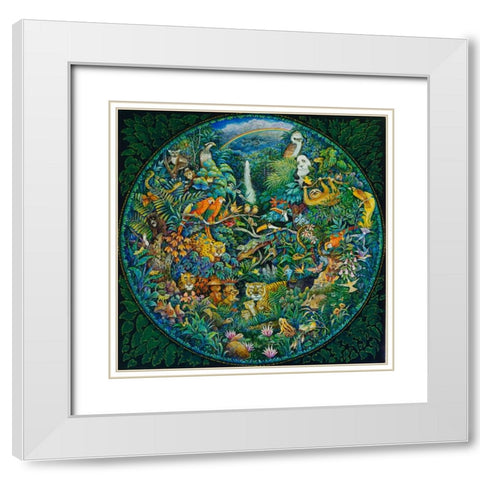 Rainbow Forest (Pc) White Modern Wood Framed Art Print with Double Matting by Bell, Bill