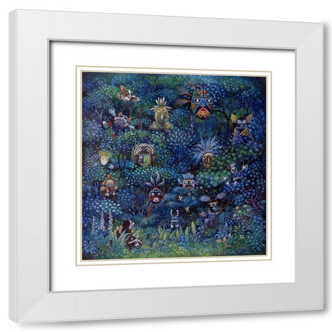 Earth Spirits White Modern Wood Framed Art Print with Double Matting by Bell, Bill