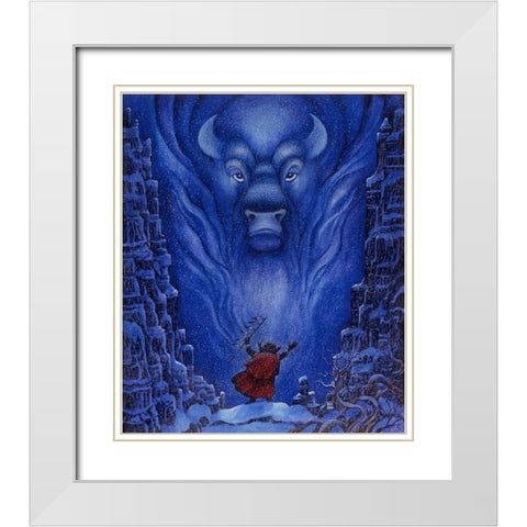 Shamans Dream White Modern Wood Framed Art Print with Double Matting by Bell, Bill