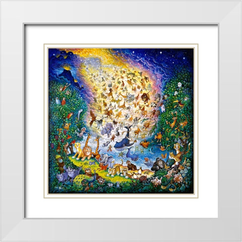 The Joy Of Creation White Modern Wood Framed Art Print with Double Matting by Bell, Bill