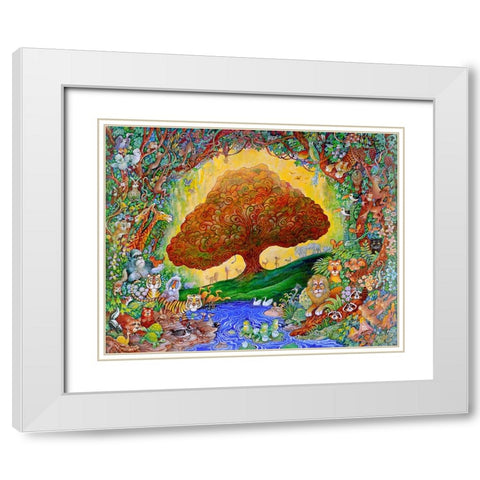 The Tree White Modern Wood Framed Art Print with Double Matting by Bell, Bill