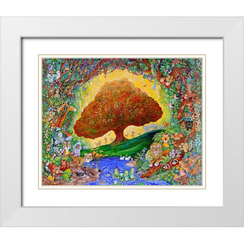 The Tree White Modern Wood Framed Art Print with Double Matting by Bell, Bill