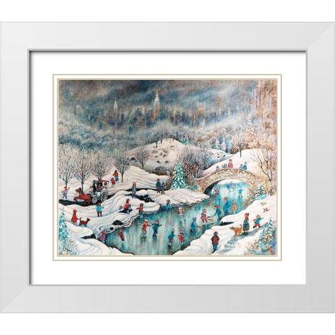 Up In Central Park White Modern Wood Framed Art Print with Double Matting by Bell, Bill