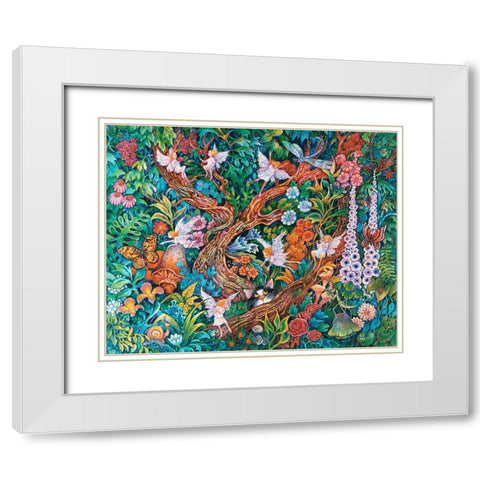 Flower Fairies White Modern Wood Framed Art Print with Double Matting by Bell, Bill