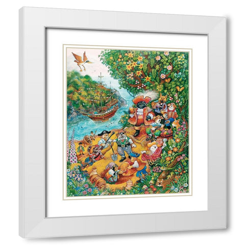 Black Dogs Treasure Island White Modern Wood Framed Art Print with Double Matting by Bell, Bill