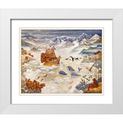 Northern Noah White Modern Wood Framed Art Print with Double Matting by Bell, Bill