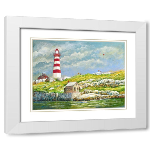 Lands End Light White Modern Wood Framed Art Print with Double Matting by Bell, Bill