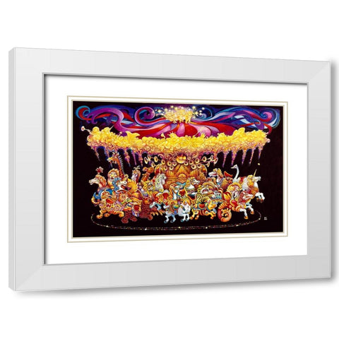 Velvet Carousel White Modern Wood Framed Art Print with Double Matting by Bell, Bill