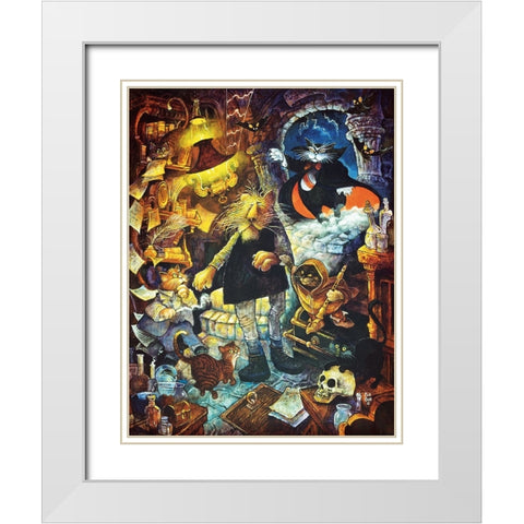 Catulas Castle White Modern Wood Framed Art Print with Double Matting by Bell, Bill