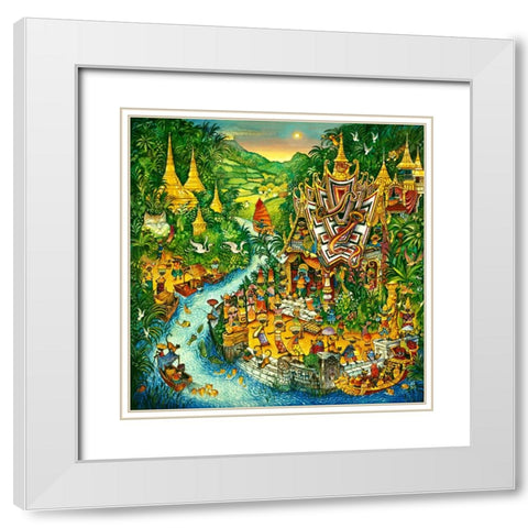 We Are The Siamese White Modern Wood Framed Art Print with Double Matting by Bell, Bill