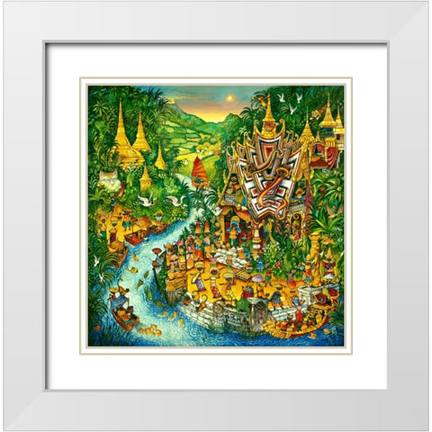 We Are The Siamese White Modern Wood Framed Art Print with Double Matting by Bell, Bill