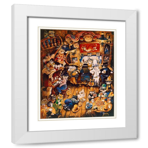 Miss Kitty White Modern Wood Framed Art Print with Double Matting by Bell, Bill