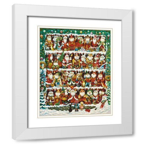 Will The Real Santa White Modern Wood Framed Art Print with Double Matting by Bell, Bill