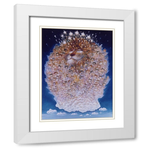 Cat Heaven White Modern Wood Framed Art Print with Double Matting by Bell, Bill