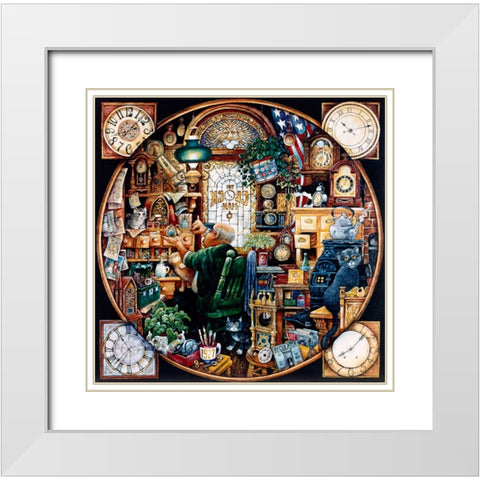 ... World Enough And Time White Modern Wood Framed Art Print with Double Matting by Bell, Bill