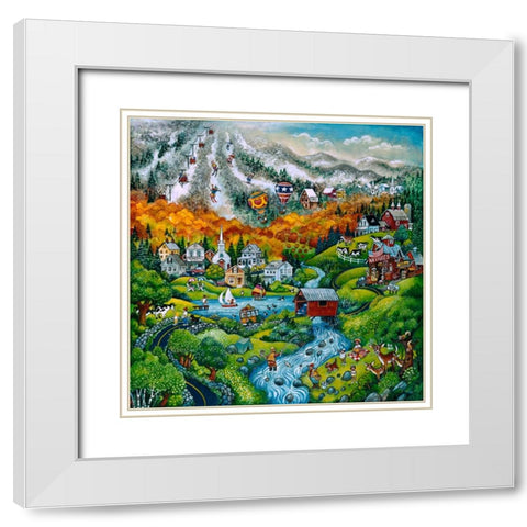 Country Spring White Modern Wood Framed Art Print with Double Matting by Bell, Bill