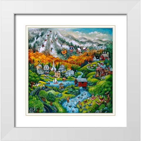 Country Spring White Modern Wood Framed Art Print with Double Matting by Bell, Bill