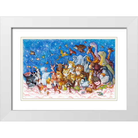But Still The Work Continued White Modern Wood Framed Art Print with Double Matting by Bell, Bill