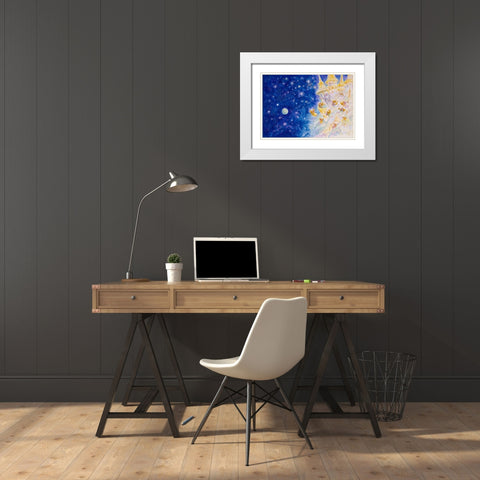 One Starry Day White Modern Wood Framed Art Print with Double Matting by Bell, Bill