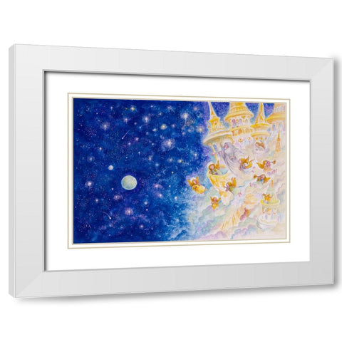 One Starry Day White Modern Wood Framed Art Print with Double Matting by Bell, Bill