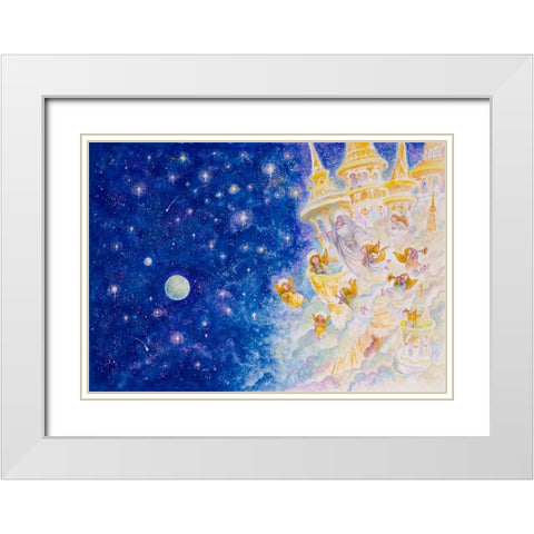 One Starry Day White Modern Wood Framed Art Print with Double Matting by Bell, Bill