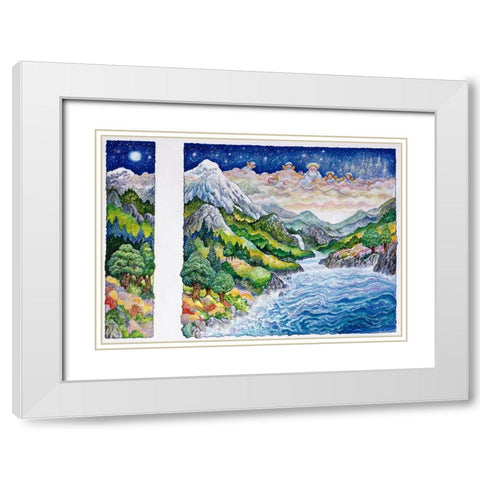 To Run Around The Trees White Modern Wood Framed Art Print with Double Matting by Bell, Bill