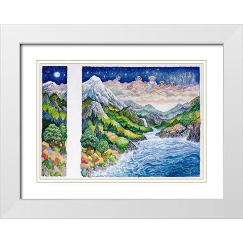 To Run Around The Trees White Modern Wood Framed Art Print with Double Matting by Bell, Bill