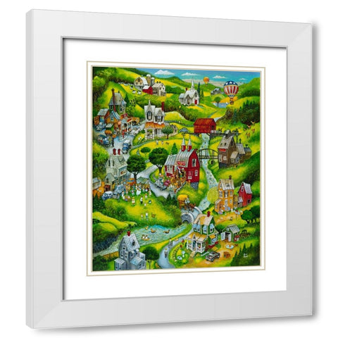 Country Summer White Modern Wood Framed Art Print with Double Matting by Bell, Bill